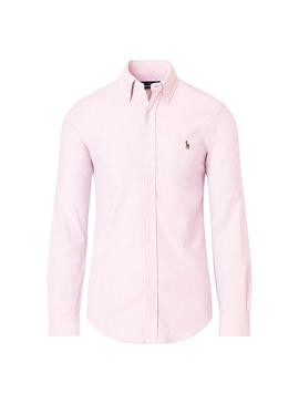 Camisa Polo Ralph Lauren Oxford Rosa Homem