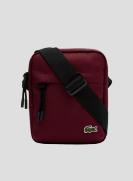 Bolsa de Ombro Lacoste Vertical Camera Bordeaux Homem