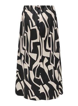 Saia Only Leline Beige e Preto para Mulher