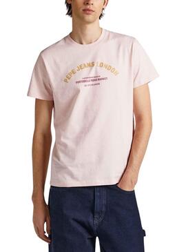 T-Shirt Pepe Jeans Waddon Rosa para Homem