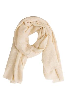 Cachecol Naf Naf Metalizado Beige para Mulher