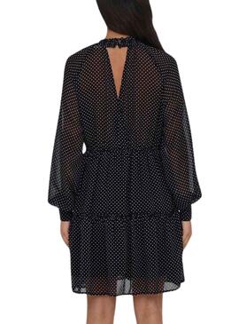 Vestido Only Isabella Topos Preto para Mulher