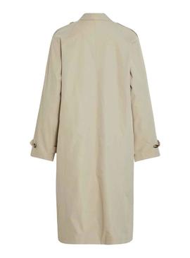 Trench coat Vila Vibalinja Beige para Mulher