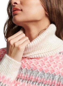 Camisola Superdry Roll Neck Rosa para Mulher