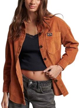 Overshirt Superdry Chunky Marrom para Mulher