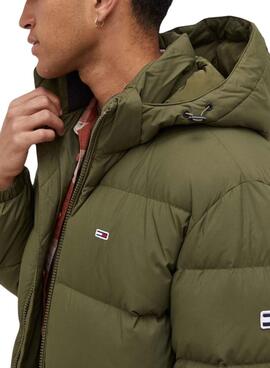 Parka Tommy Jeans Essential Down Verde para Homem