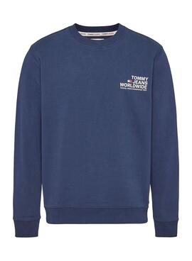 Sweat Tommy Jeans Entry Graphic Azul Marinho Homem