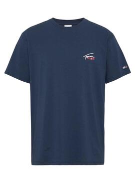 T-Shirt Tommy Jeans Small Flag Azul Marinho Homem