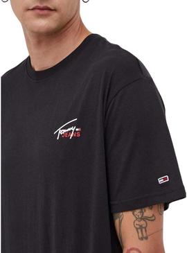 T-Shirt Tommy Jeans Small Flag Preto Homem