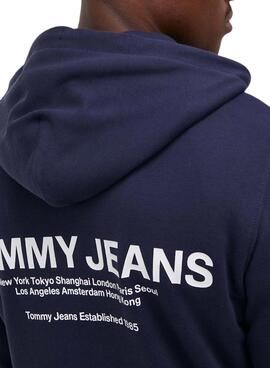 Sweat Tommy Jeans Entry Graphic Azul Marinho Homem