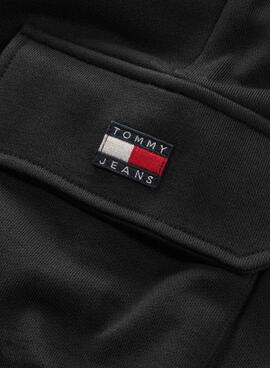 Calças Tommy Jeans Badge Cargo Preto Homem