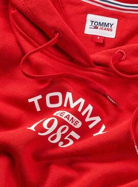 Sweat Tommy Jeans Relaxed Essential Vermelho Mulher