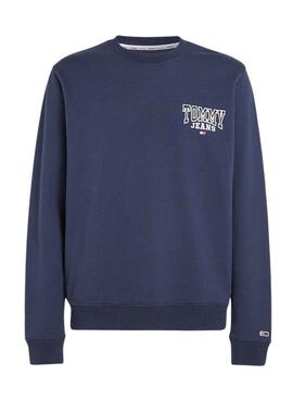 Sweat Tommy Jeans Reg Crew Azul Marinho para Homem