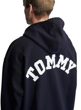 Sweat Tommy Jeans Zip Azul Marinho para Homem