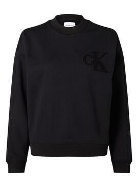 Sweat Calvin Klein Chenille Preto para Mulher