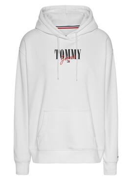 Sweat Tommy Jeans Essential Logo 1 Branco Mulher