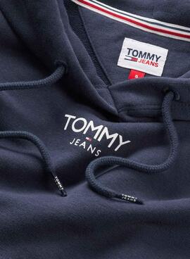 Sweat Tommy Jeans Relaxed Logo Azul Marinho Mulher