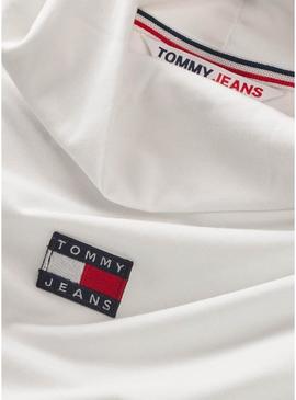 T-Shirt Tommy Jeans Badge Cuello Perkins Branco