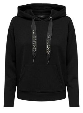 Sweat Only Fancy Capuz Preto para Mulher