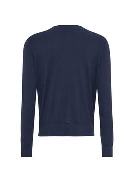 Camisola Tommy Jeans Essential Crew Azul Marinho Mulher