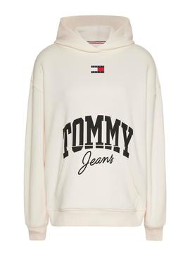 Sweat Tommy Jeans New Varsity Branco Mulher