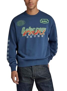 Sweat G-Star Moto Sport Azul para Homem