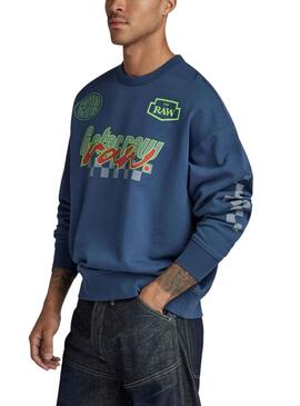 Sweat G-Star Moto Sport Azul para Homem