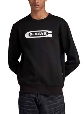 Sweat G-Star Velha Escola Logo Preto para Homem