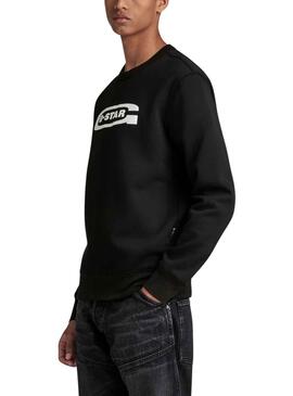 Sweat G-Star Velha Escola Logo Preto para Homem