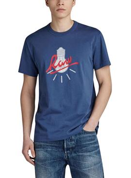 T-Shirt G-Star lâmpada Azul para Homem