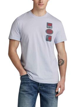T-Shirt G-Star Multi Badge Cinza para Homem