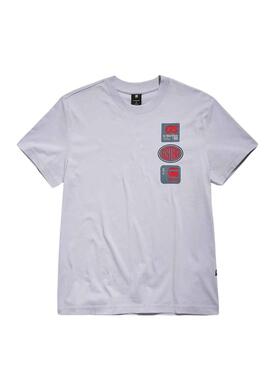 T-Shirt G-Star Multi Badge Cinza para Homem