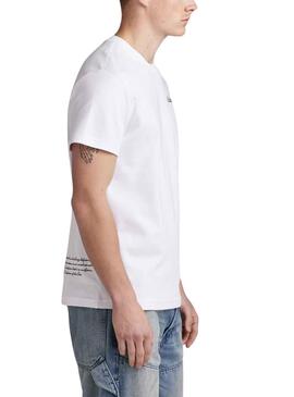 T-Shirt G-Star Multi Graphic Branco para Homem