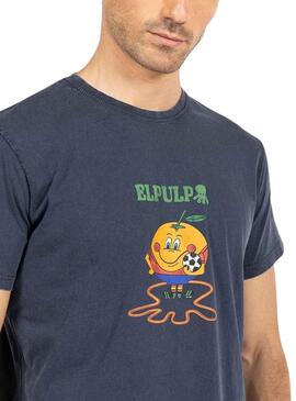 T-Shirt El Pulpo Naranjito RFEF Azul Marinho Homem