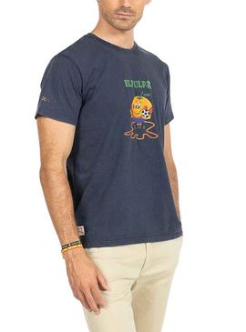 T-Shirt El Pulpo Naranjito RFEF Azul Marinho Homem