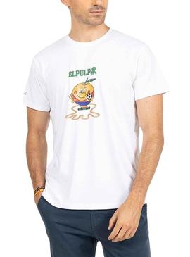 T-Shirt El Pulpo Naranjito RFEF Branco Homem