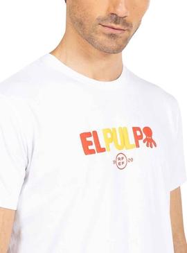 T-Shirt El Pulpo Letras RFEF Branco Homem