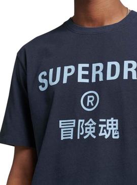 T-Shirt Superdry Code Core Sport Azul Marinho Homem