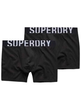 Cuecas Superdry Duplo Logo Preto para Homem