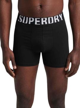 Cuecas Superdry Duplo Logo Preto para Homem