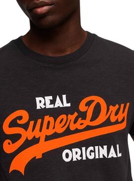 T-Shirt Superdry Real Preto para Homem