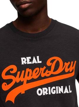 T-Shirt Superdry Real Preto para Homem