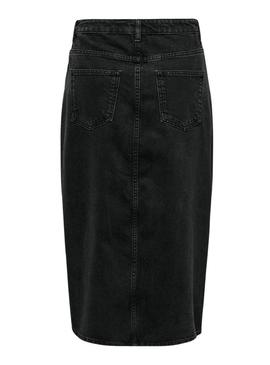 Saia Only Bianca Midi Preto para Mulher