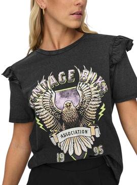 T-Shirt Only Lucy Life Preto para Mulher