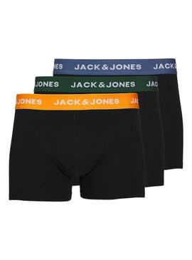 Cuecas Jack & Jones Deu Pack 3 Preto