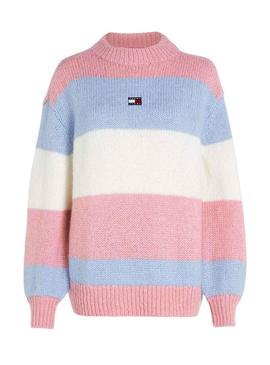 Camisola Tommy Jeans Cor Block Rosa para Mulher