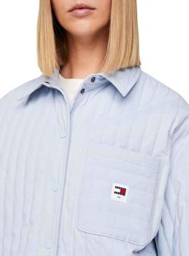 Overshirt Tommy Jeans Quilted Azul para Mulher