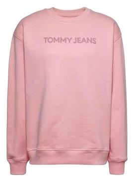 Sweat Tommy Jeans Relaxed Classic Rosa Mulher