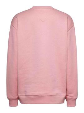 Sweat Tommy Jeans Relaxed Classic Rosa Mulher