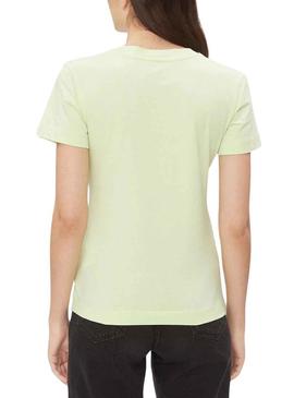 T-Shirt Calvin Klein Monologo Slim Verde Mulher